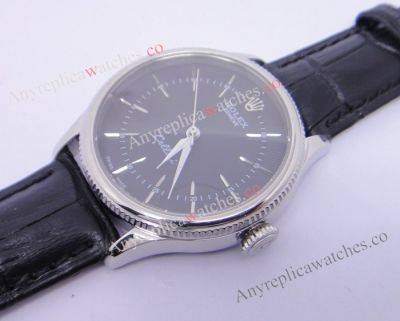 Copy Cellini Time Watch Rolex Geneve Cellini Black Face 39mm